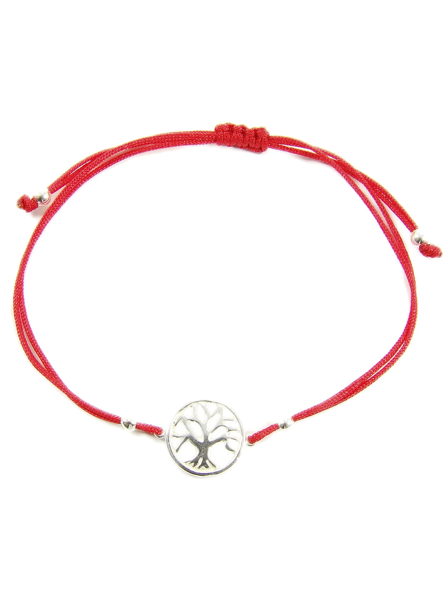 Tree of Life Bracelet Sterling Silver Charm Red String. Amulet Yoga