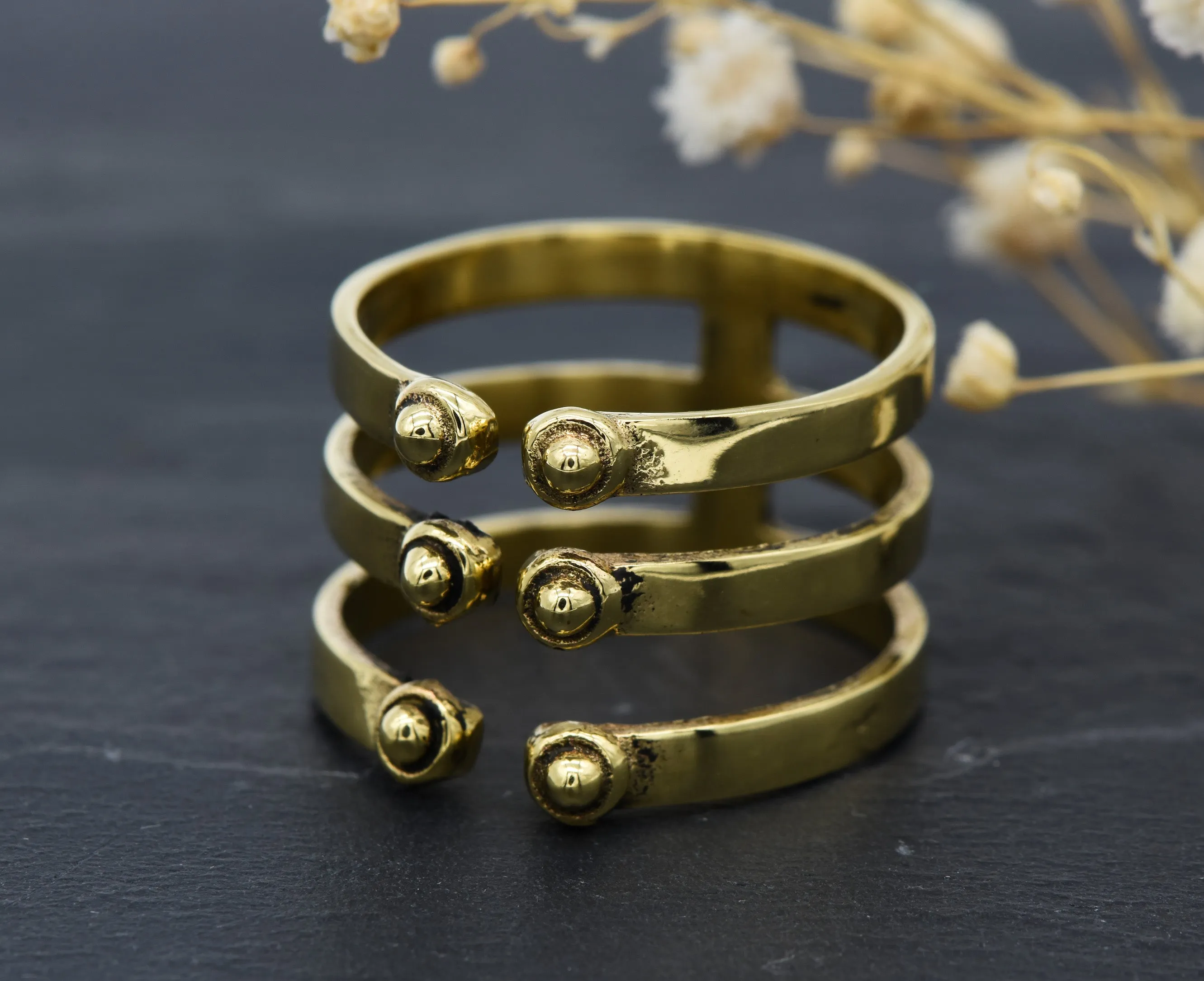 Triplet Ring Alanis | Messing | Boho Schmuck