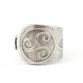 Triskeles Spiral Stainless Steel Spoon Ring