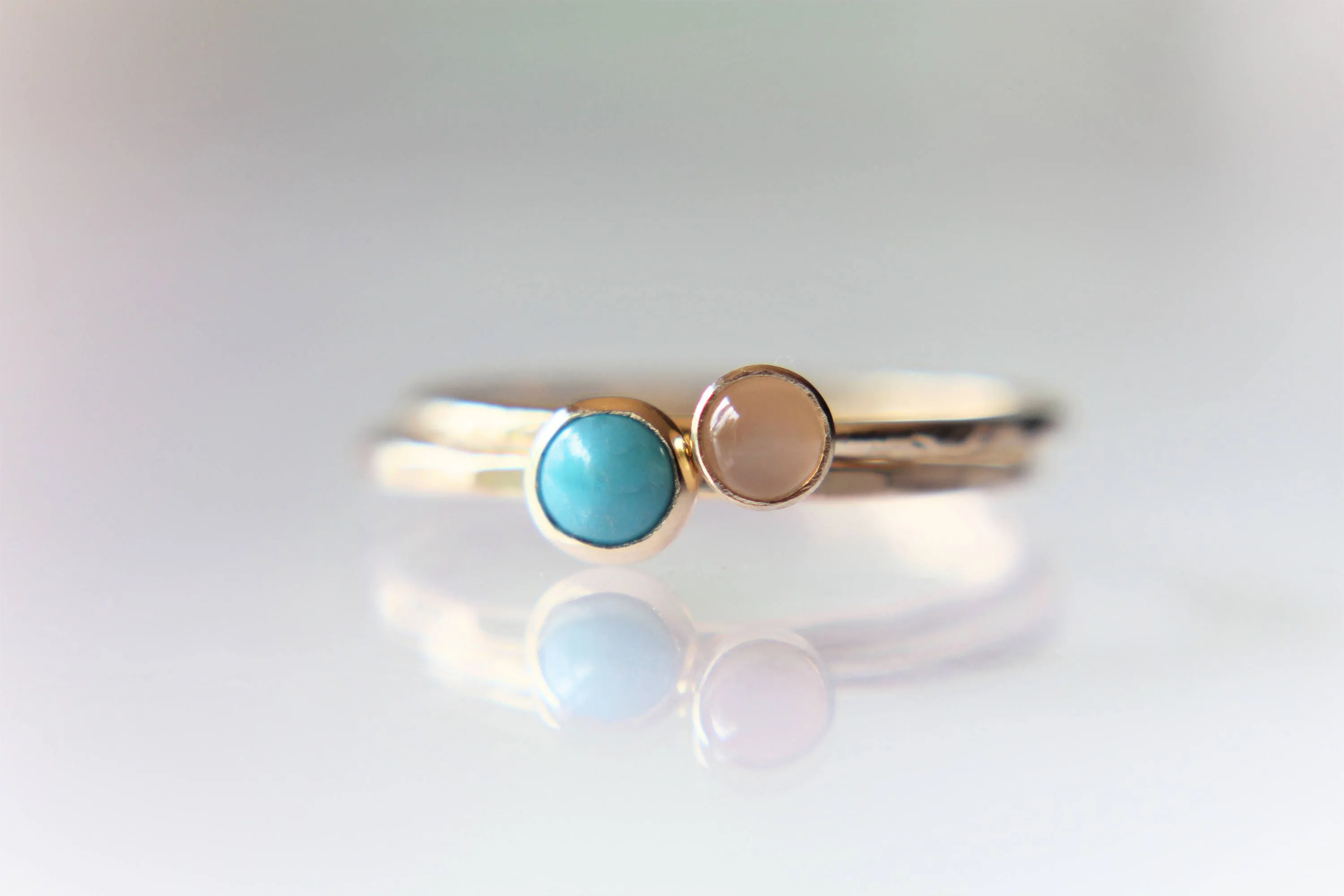 Turquoise Stacking Ring Set, Turquoise  Ring, Natural Gemstone Ring, Turquoise, Turquoise Jewelry, Peach Moonstone Ring, Gold Rings, Gift