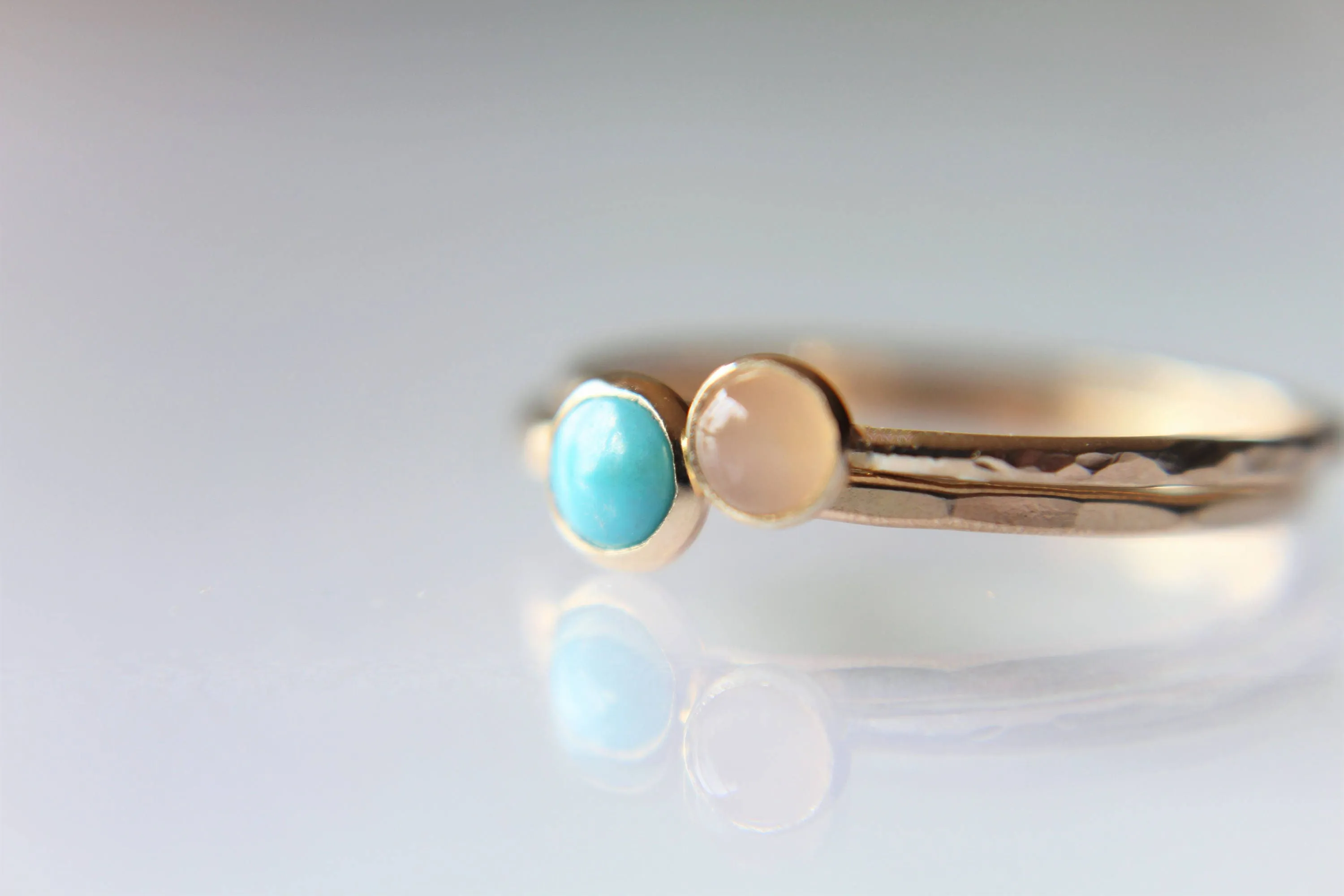 Turquoise Stacking Ring Set, Turquoise  Ring, Natural Gemstone Ring, Turquoise, Turquoise Jewelry, Peach Moonstone Ring, Gold Rings, Gift