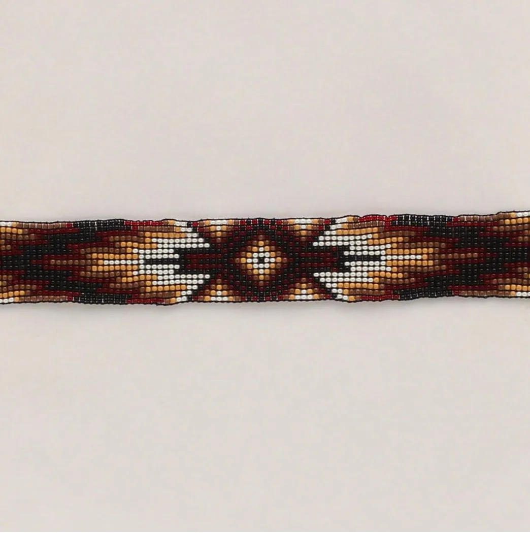 Twister Brown Seed Bead Hatband