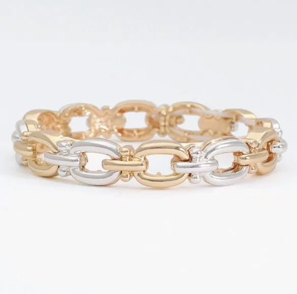 Two Tone Chain Link Bracelet