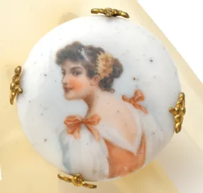 Victorian Lady Portrait Brooch Pin