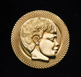 Vintage 14k Gold Boy's Profile Brooch