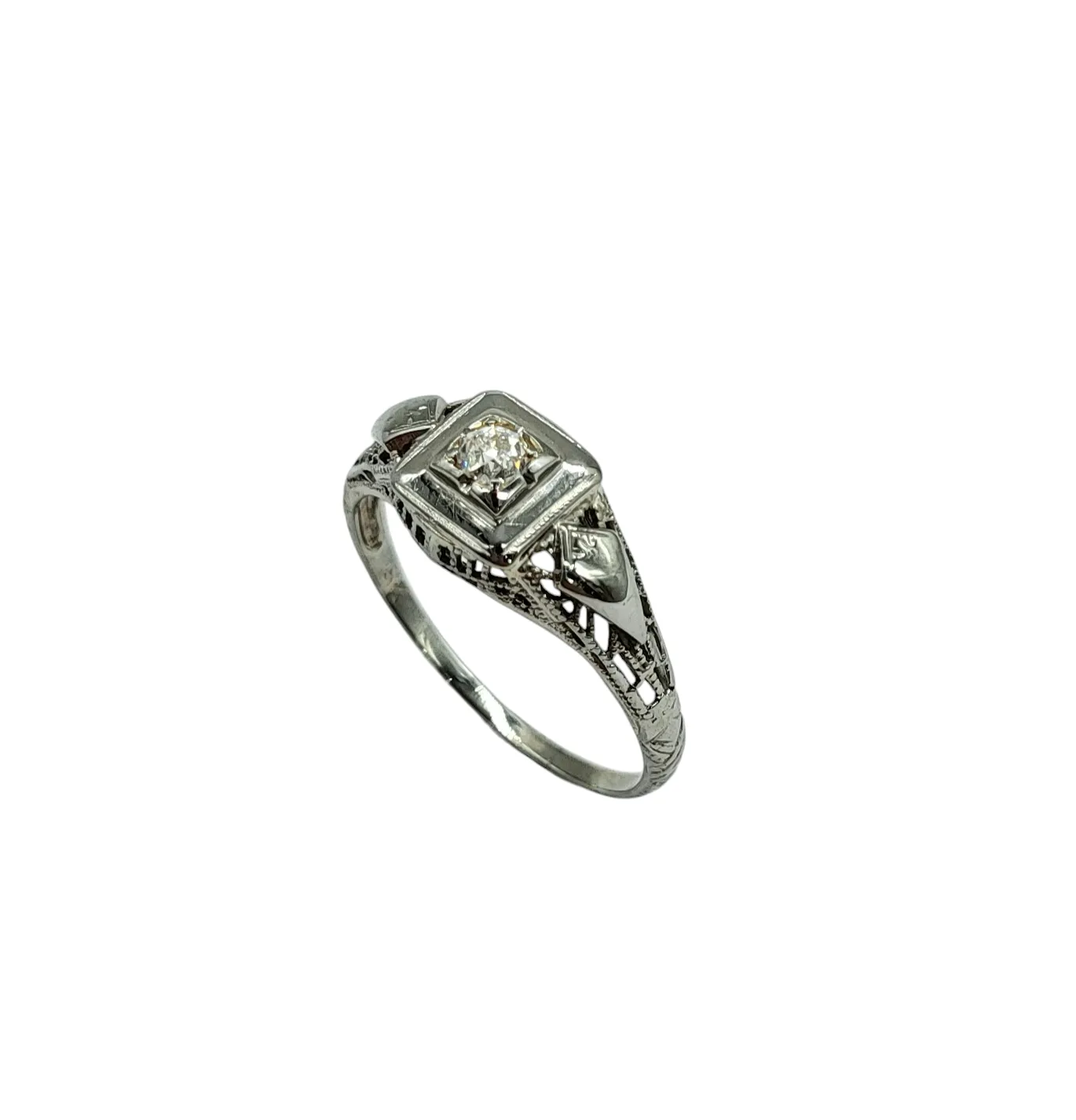 Vintage Art Deco Diamond Filigree Ring