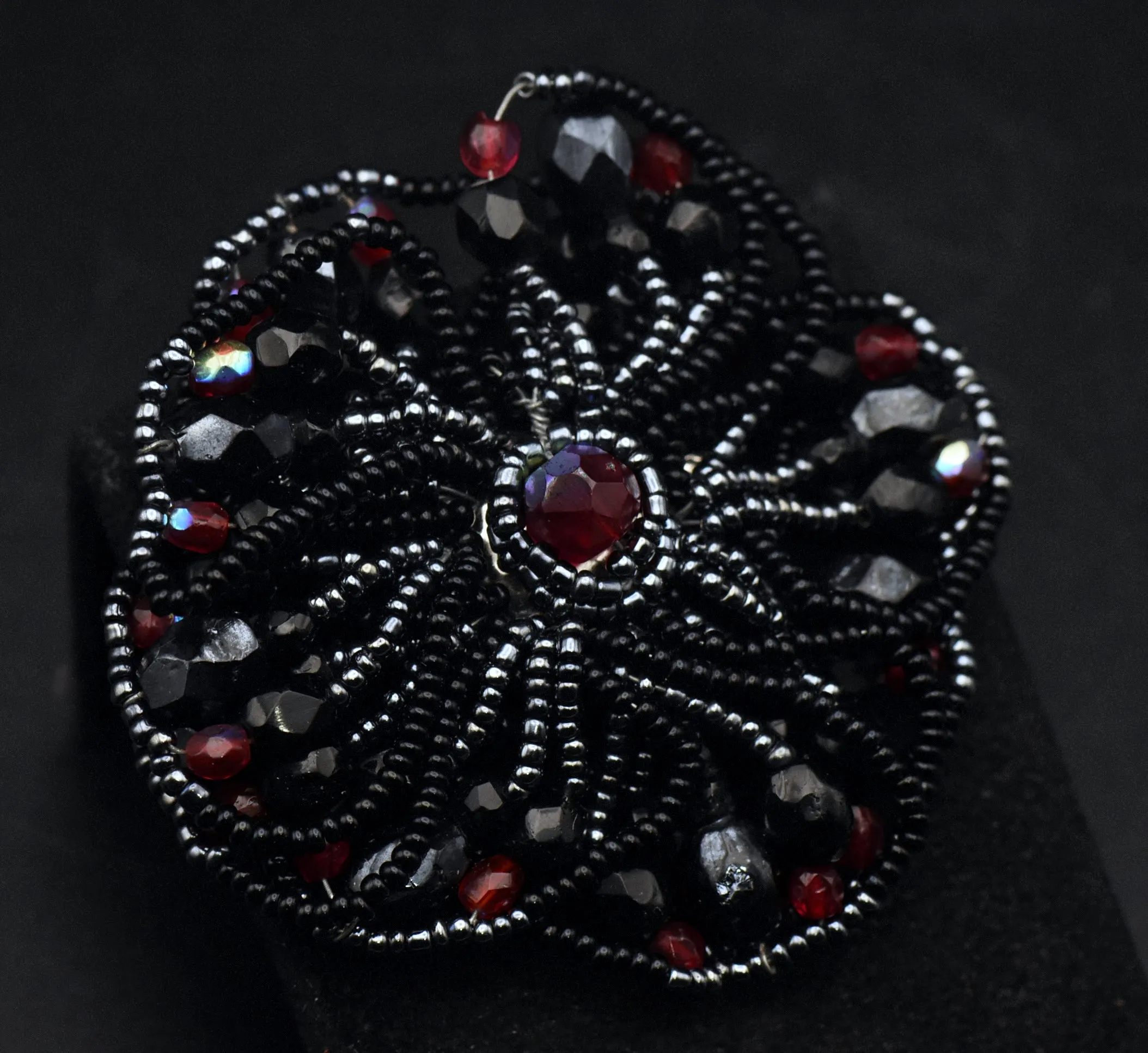 Vintage Beaded Floral Brooch