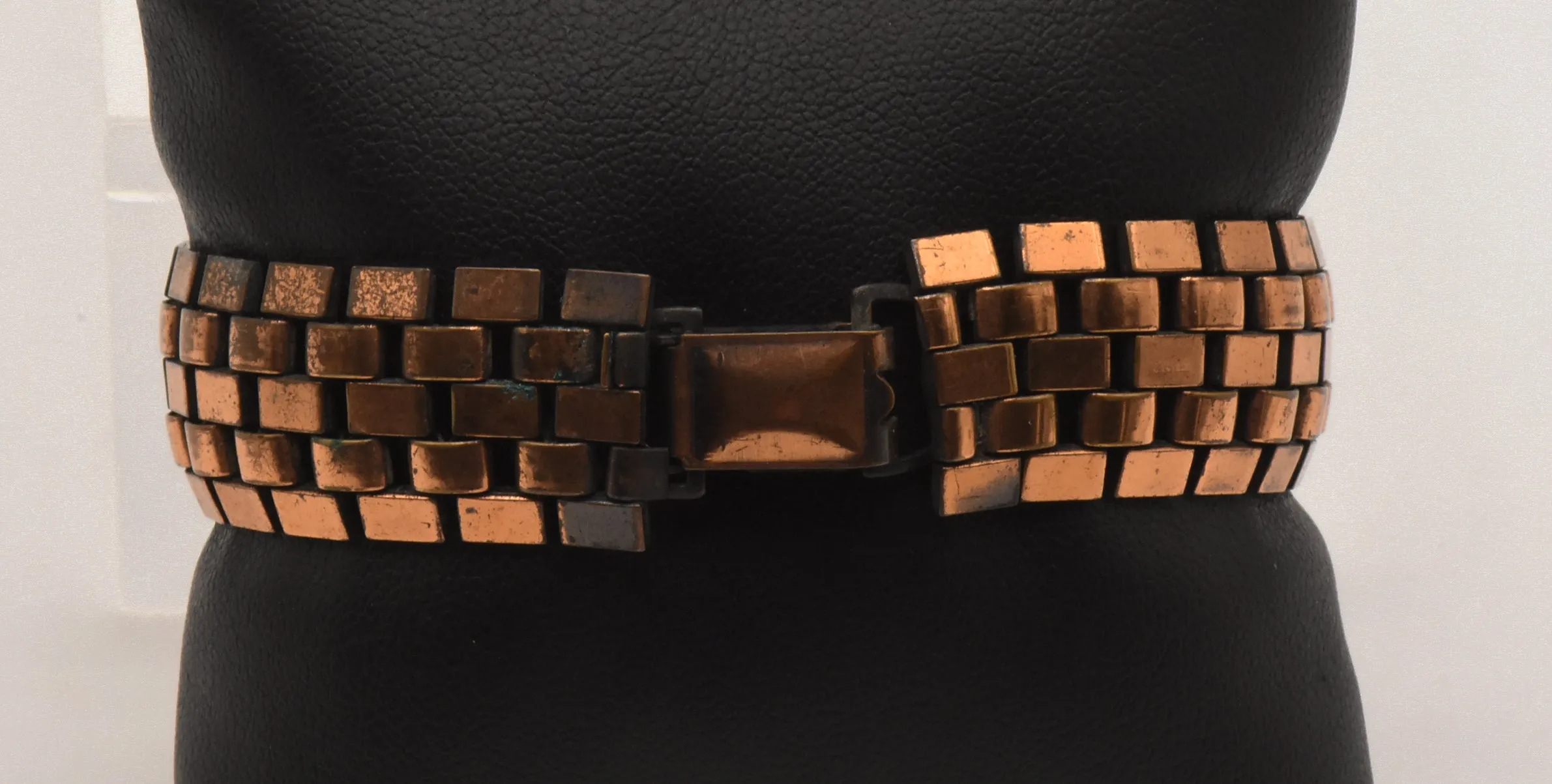 Vintage Copper Panther Chain Bracelet - 7"