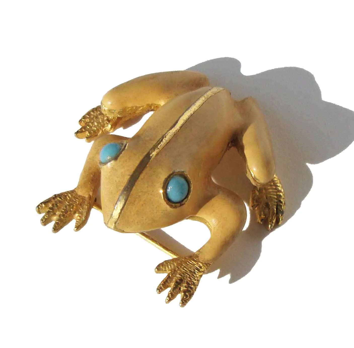 Vintage Frog Brooch Enameled Toad Novelty Pin