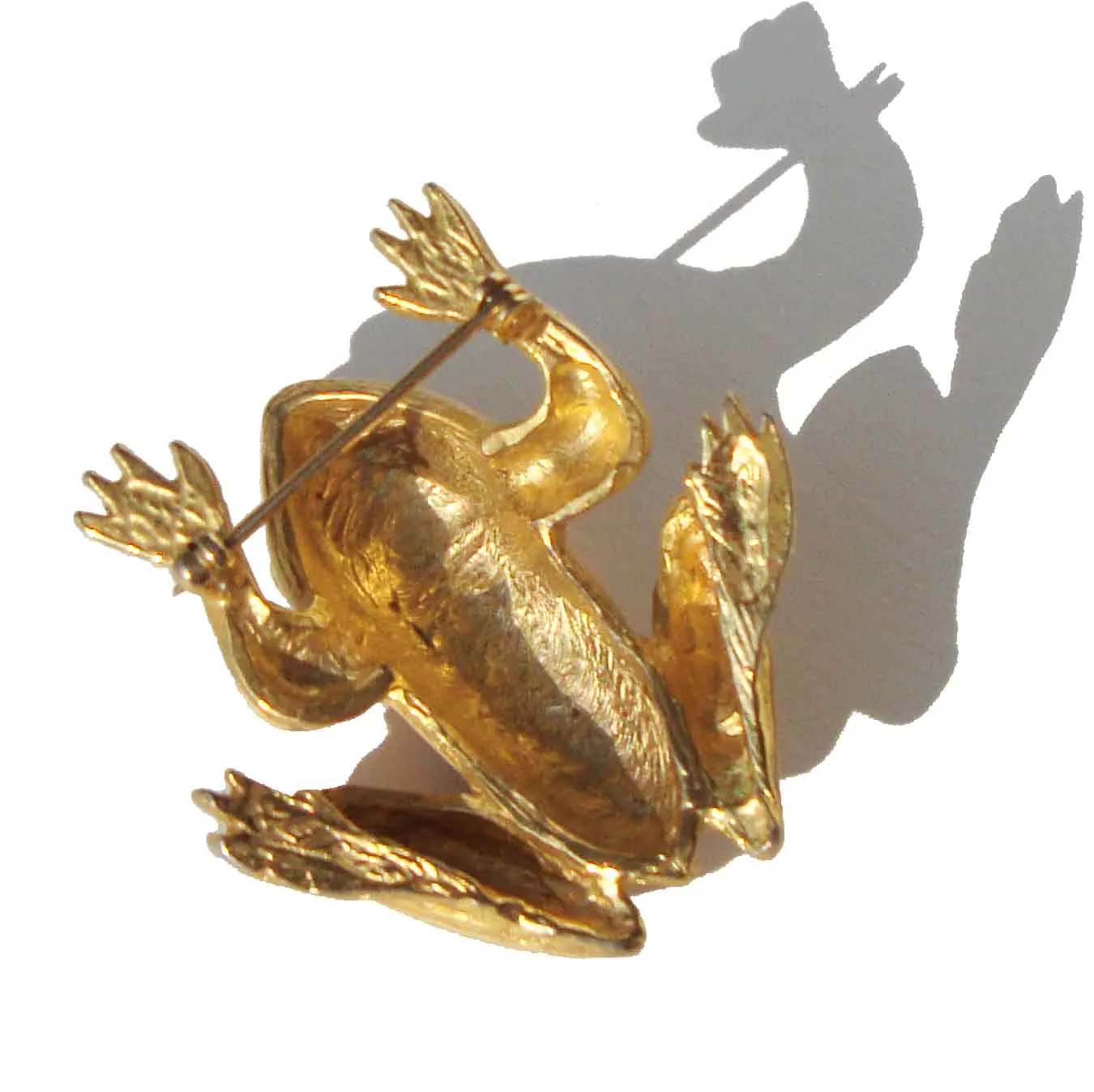 Vintage Frog Brooch Enameled Toad Novelty Pin