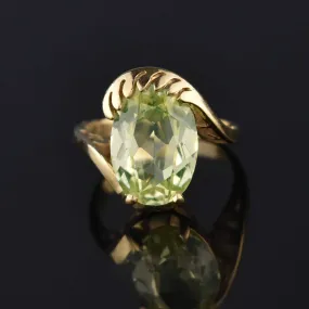 Vintage Gold 7 CTW Green Spinel Bypass Ring