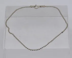 Vintage Sterling Silver Ball Link Chain Anklet - 9.25"