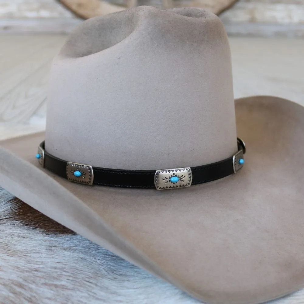 Western Leather Hat Band - The Silver Wing