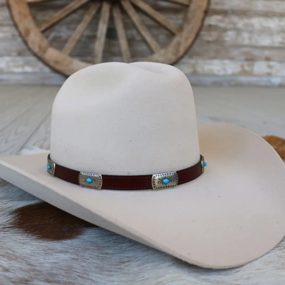 Western Leather Hat Band - The Silver Wing