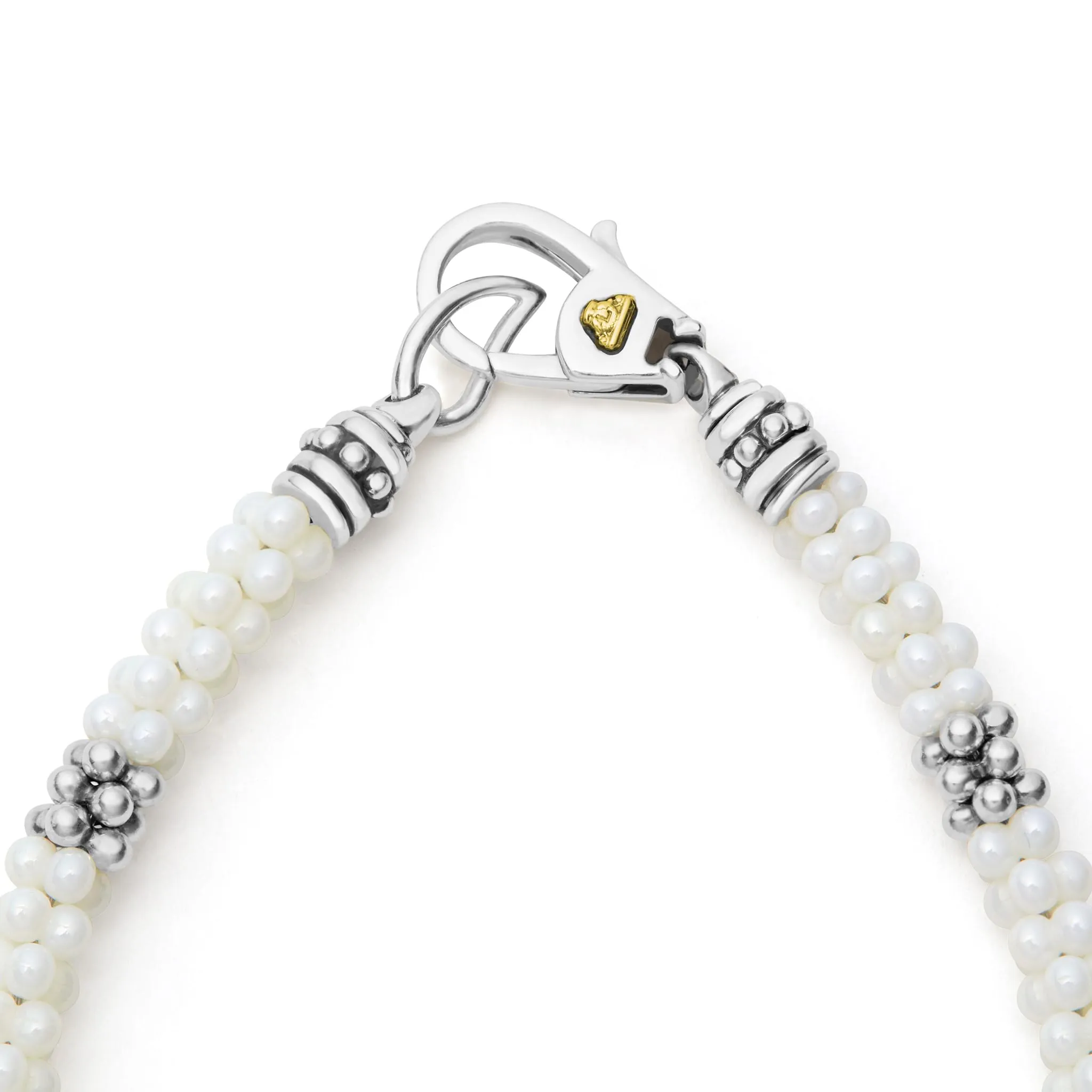 White Caviar Seven Silver Station Ceramic Bracelet | 5mm