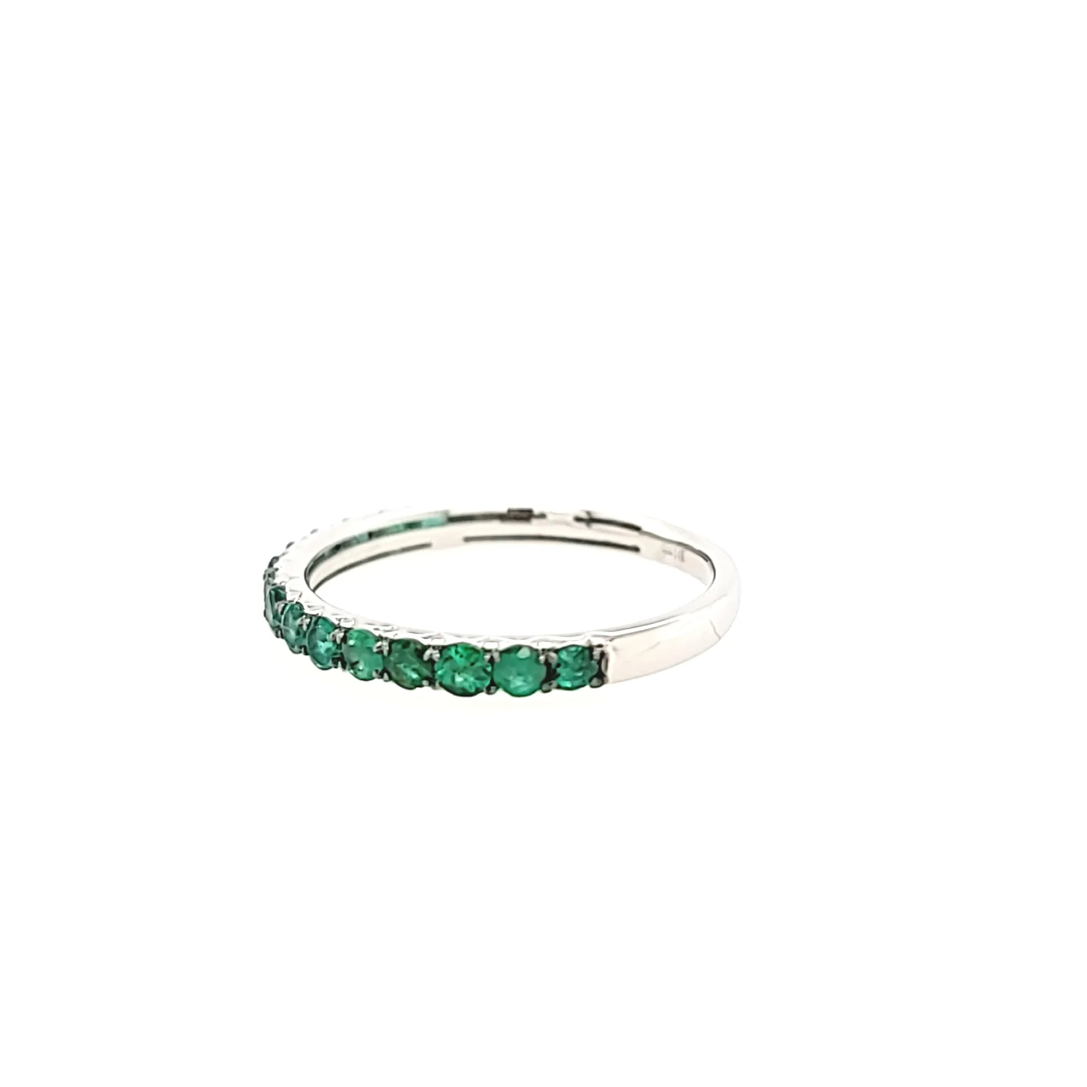 White Gold Emerald Stacker Ring (I7448)