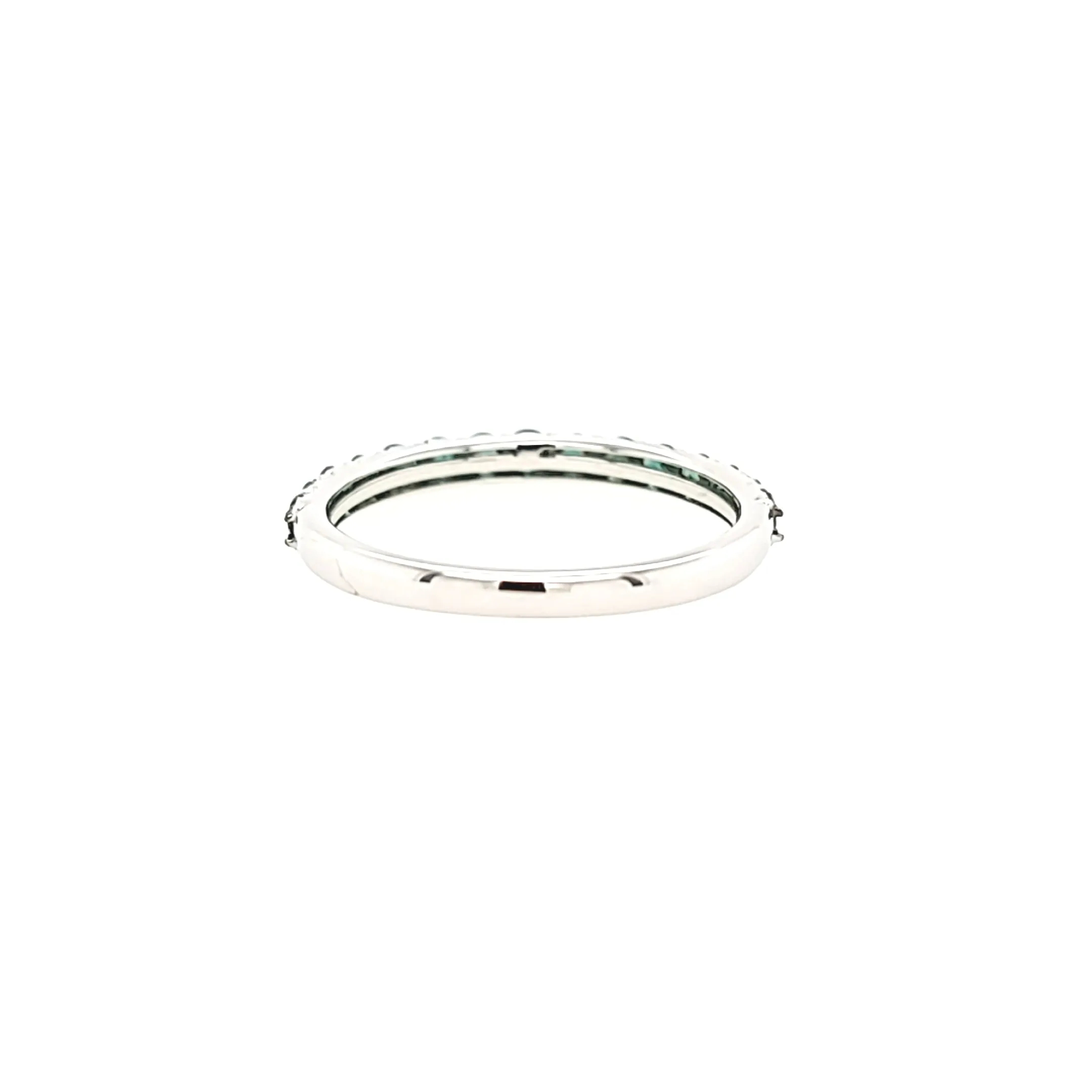 White Gold Emerald Stacker Ring (I7448)