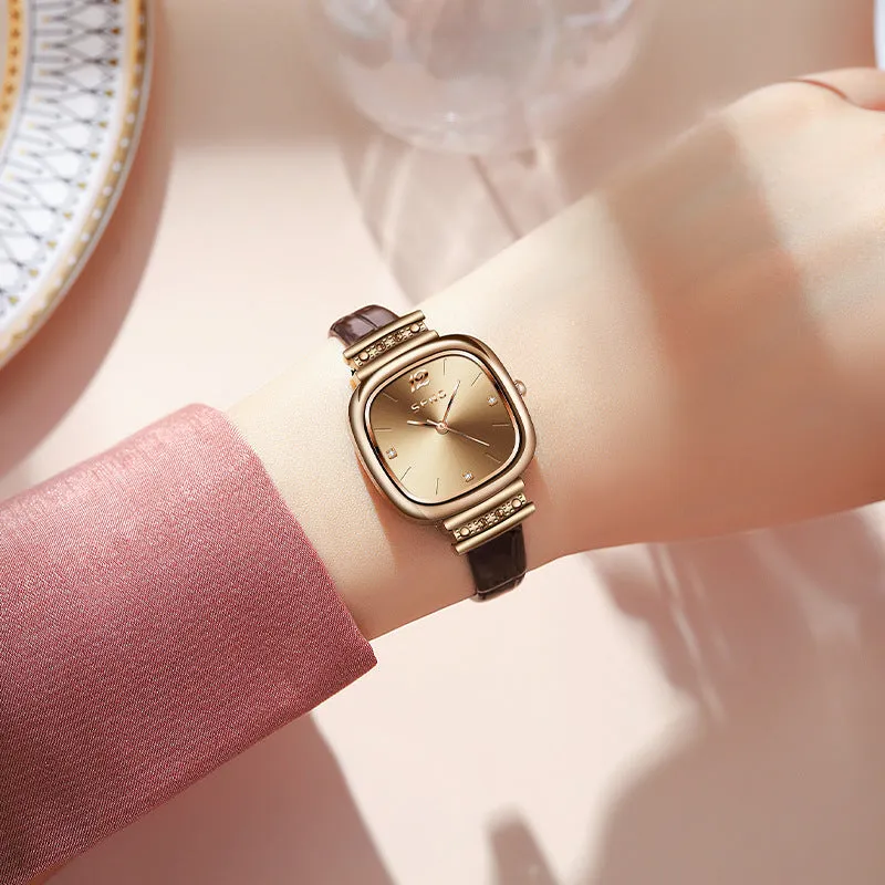 Women's Waterproof Luxury Watch Small Sugar Cube Quartz Watch