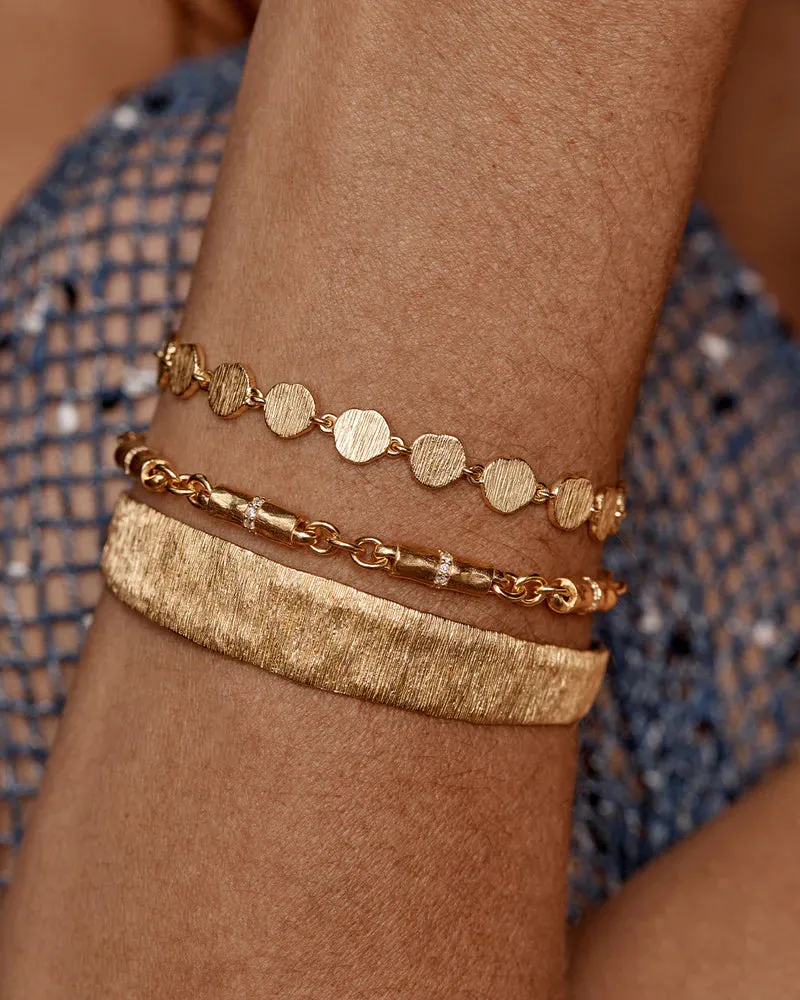 WOVEN LIGHT COIN BRACELET | 18K Gold Vermeil