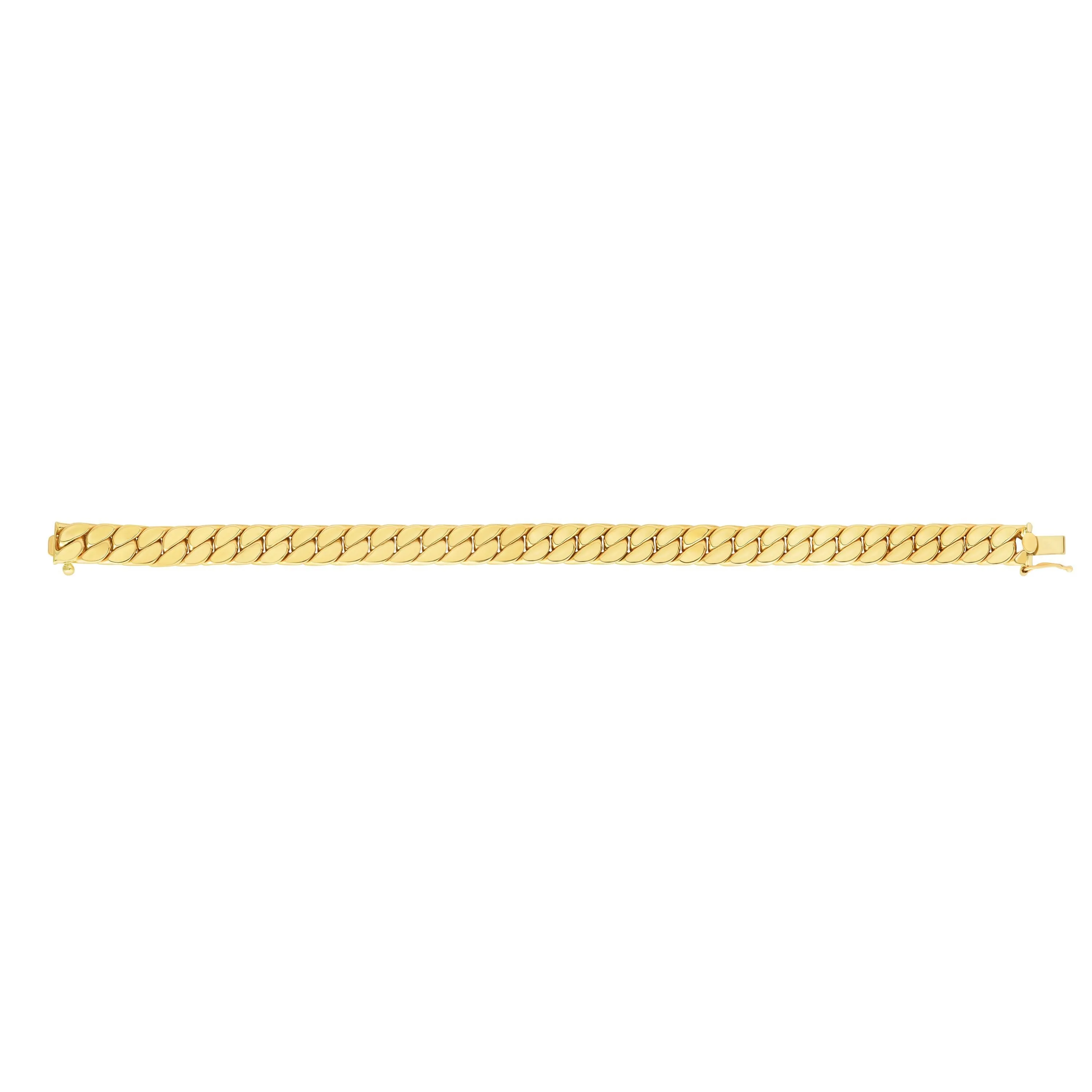 Yellow 14K Gold Maschio Skinny Modern Curb Bracelet/Chain