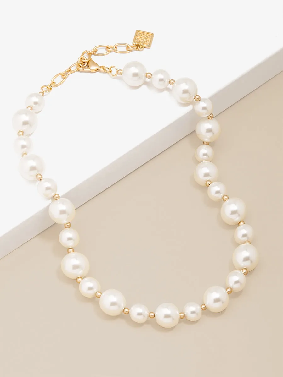 Zenzii Mixed Pearl Collar Necklace